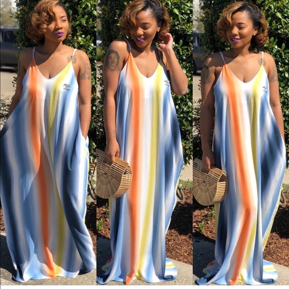 oversized maxi dress with pockets